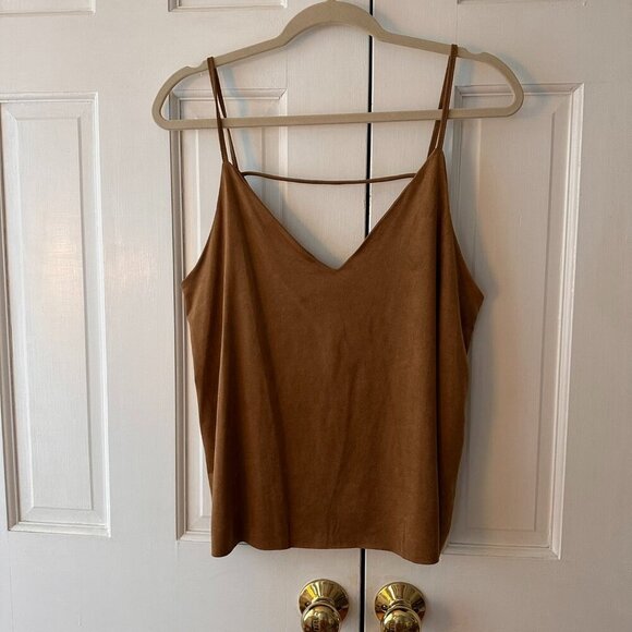 NWT Forever 21 Tan Suede Shirt - Size Large - Picture 1 of 2
